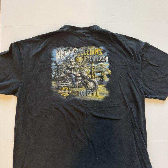 Vintage Y2K Harley Davidson 2009 New Orleans LA Louisiana Black Shirt Size 4XL - Picture 3 of 6
